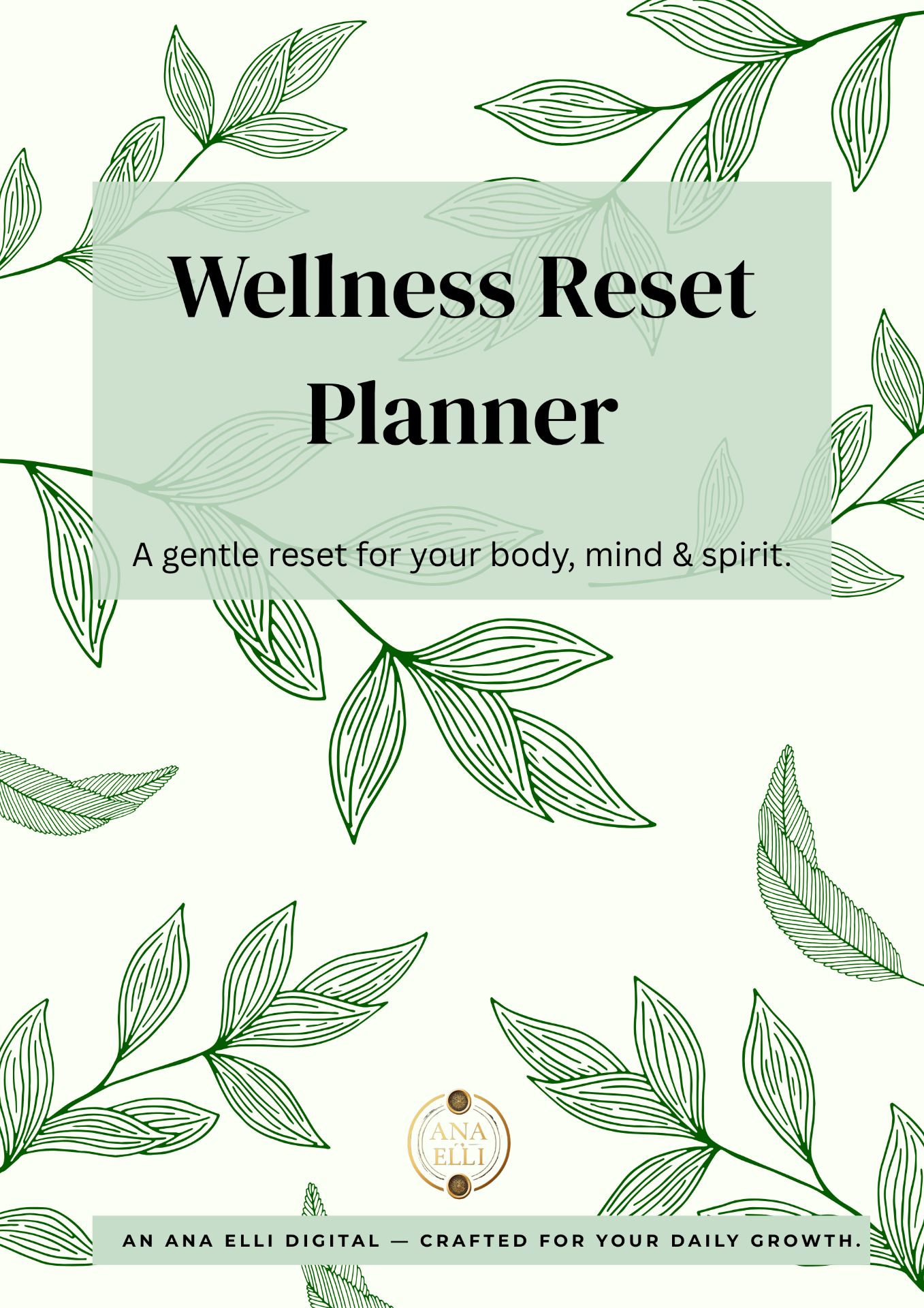 14-Day Wellness Reset Planner — Rooted Press planner cover